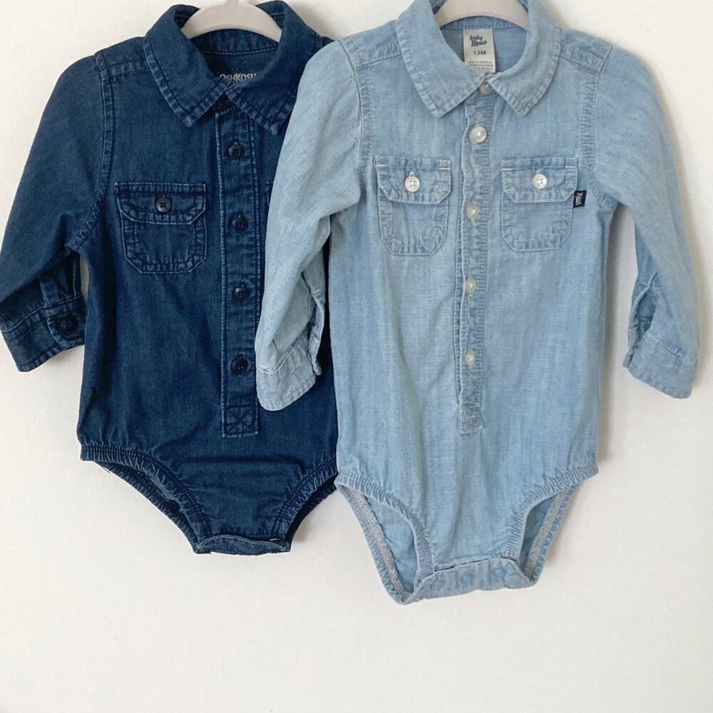 Oshkosh B'gosh BabyBodysuits - Long Sleeve Denim - set of 2